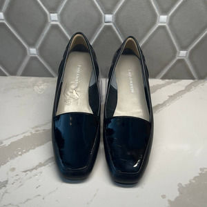 Enzo Angiolini Vintage Liberty Loafers Black Patent Leather Flat SlipOn Size 8.5